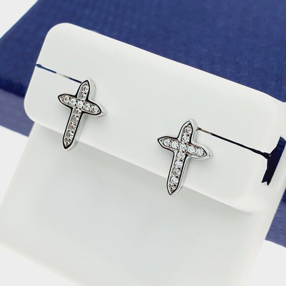 925 Sterling Silver CZ Stud Earrings for Women/Girl, US925P1209 - Picture 4 of 9